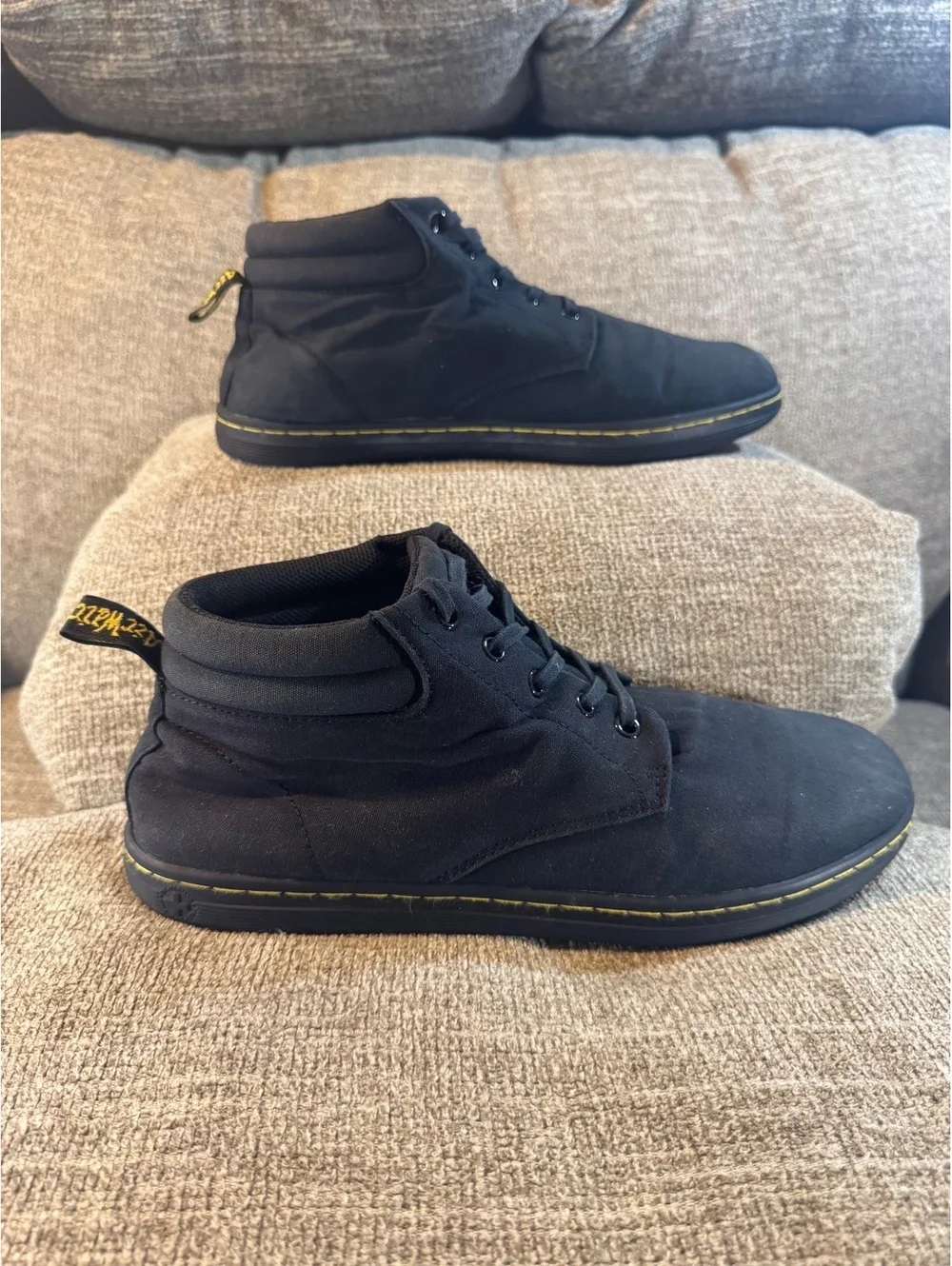 Dr Martens Maleke Black Canvas Boots Size US Mens 12